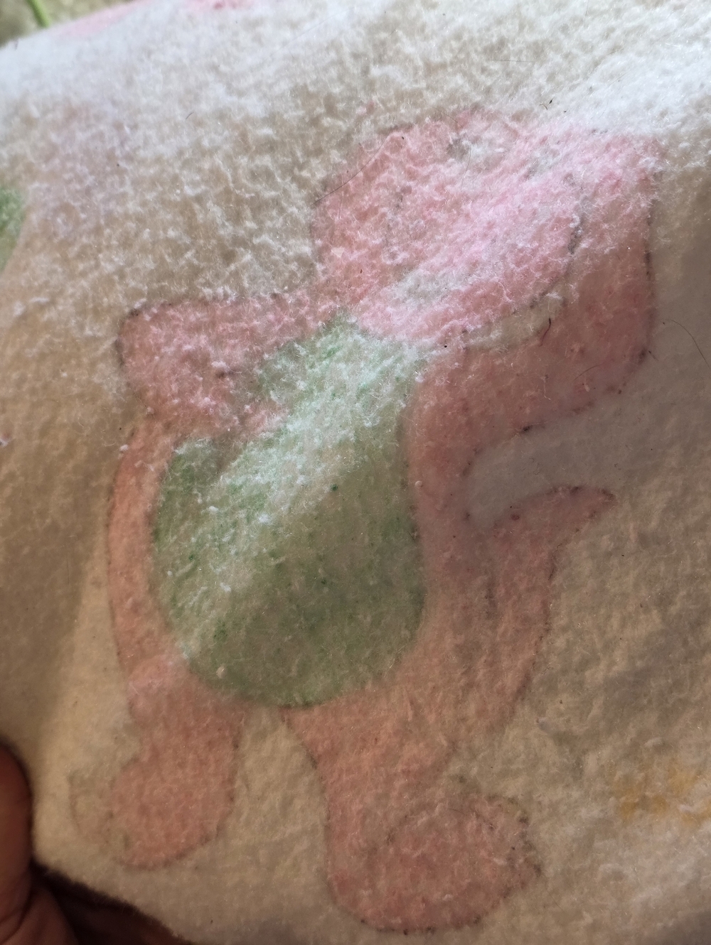 Vintage twin size Barney the Dinosaur blanket